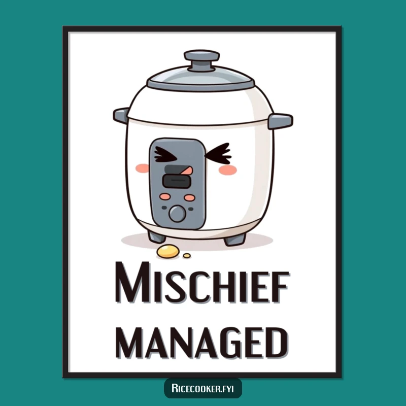 Funny Winking Rice Cooker Digital Art: Instant Mischief for a Humorous Gift