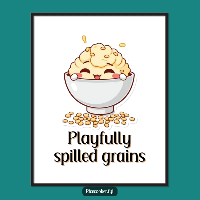 Funny Bowl Digital Art Print: Mischievous Spill for Playful Decor