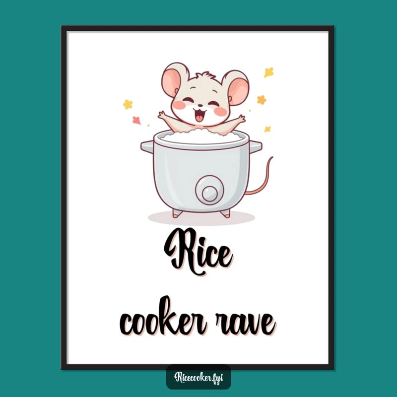 Funny Mouse Rice Cooker Dance Digital Print: Instant Kitchen Fun for Your Walls!