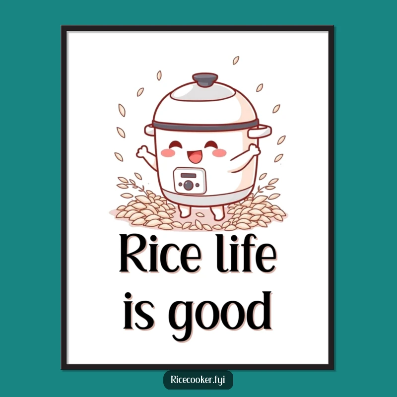 Funny Dancing Rice Cooker Digital Art, Joyful Grain Dance Print, Humorous Home Decor Gift