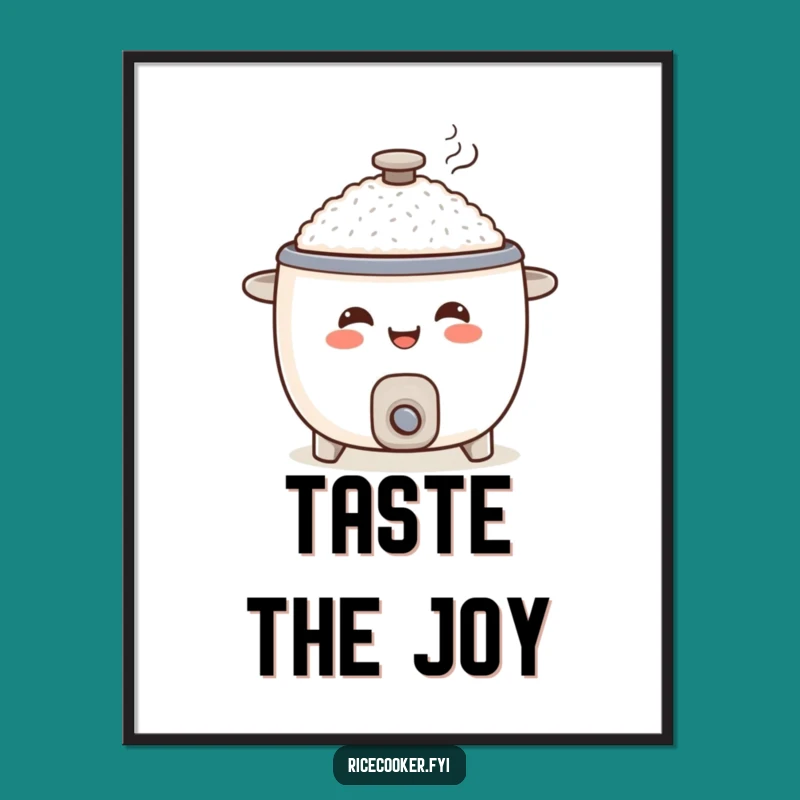 Funny Smiling Rice Cooker Digital Art: Kitchen Decor for Foodies Gift