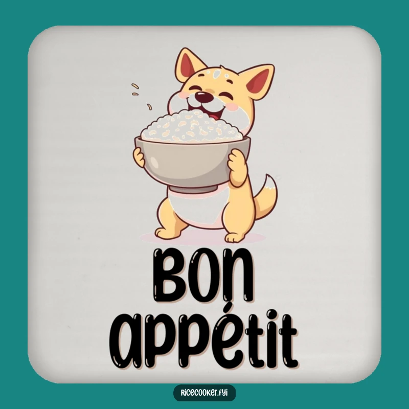 Funny Dog Rice Coaster: Protect Tables Hilariously with This Foodie Charm