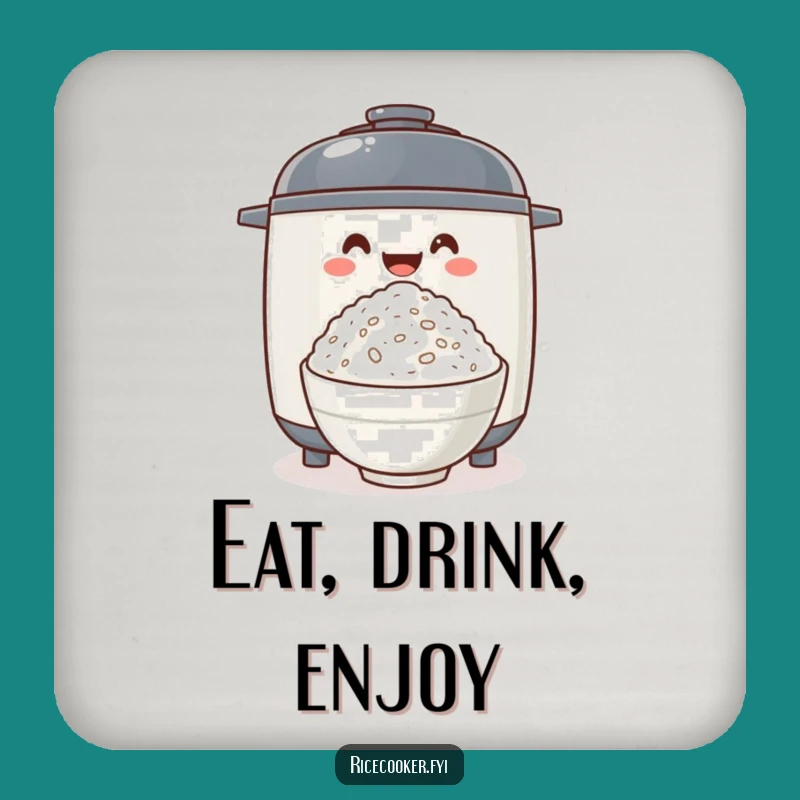 Funny Rice Cooker Coaster Set: Protect with Culinary Charm