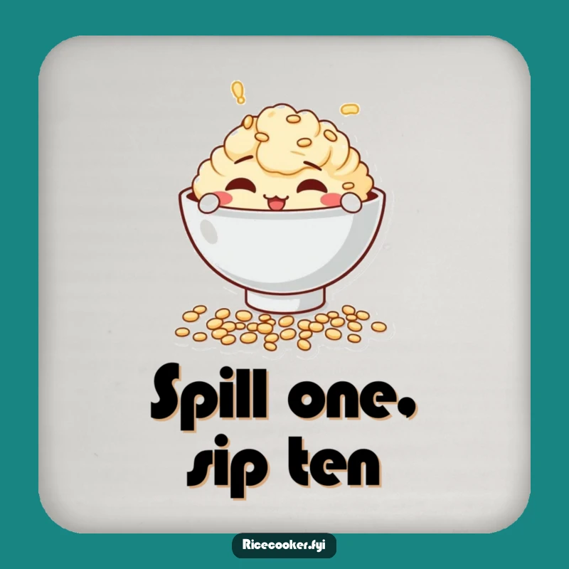 Funny Bowl Coaster: Protect Surfaces with Playful Grain Spilling Humor