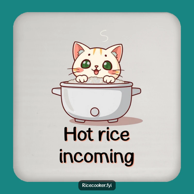 Funny Cat Rice Cooker Coaster - Hilarious Protection for Surfaces from Cat Lovers