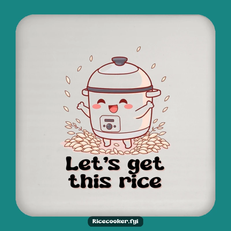 Funny Dancing Rice Cooker Coaster, Joyful Grain Dance Drink Mat, Humorous Kitchen Gift