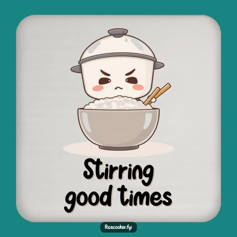 Funny Determined Rice Cooker Coaster: Protect Surfaces with Grit