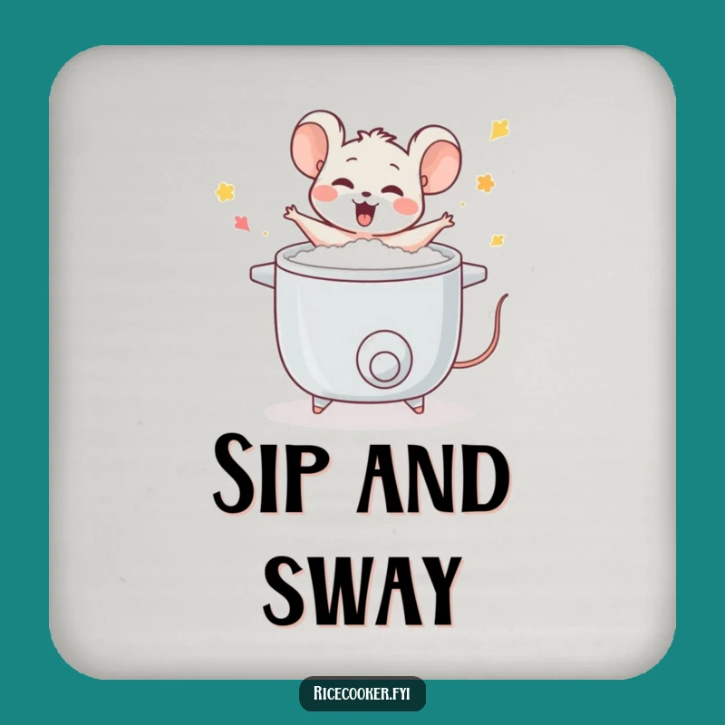 Funny Mouse Rice Cooker Drink Coasters: Protect Surfaces with Dancing Charm!