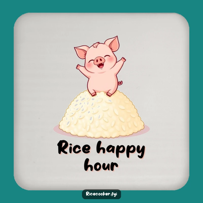 Funny Pig Dancing Rice Coaster: Protect Surfaces with Joy