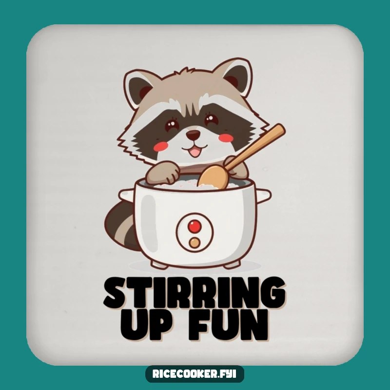 Funny Raccoon Rice Cooker Coasters: Protect Your Table - A Quirky Funny Gift