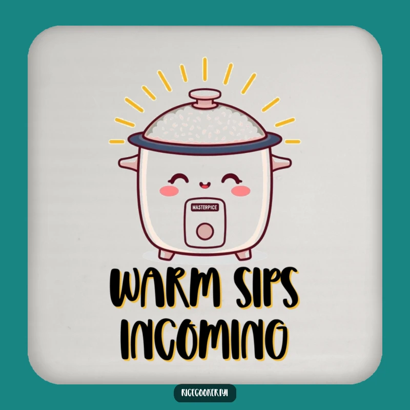 Funny Smiley Rice Cooker Coaster - Warm Drink Base, Humorous Table Gift