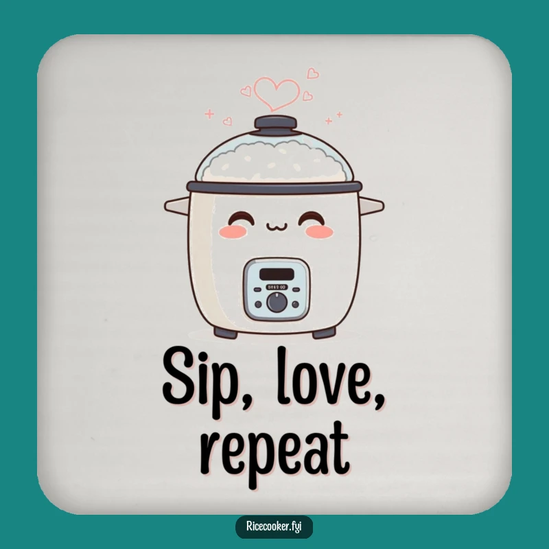Funny Smiling Rice Cooker Coaster, Heart Steam Drink Mat, Humorous Home Accent