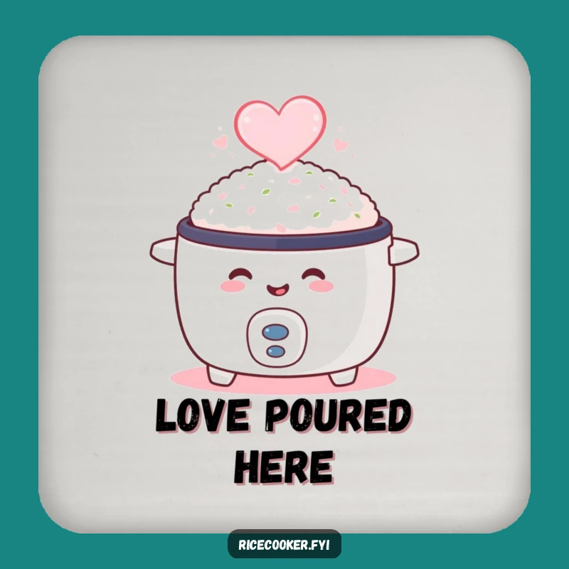 Funny Smiling Rice Cooker Drink Coaster: Protect Surfaces with Culinary Love