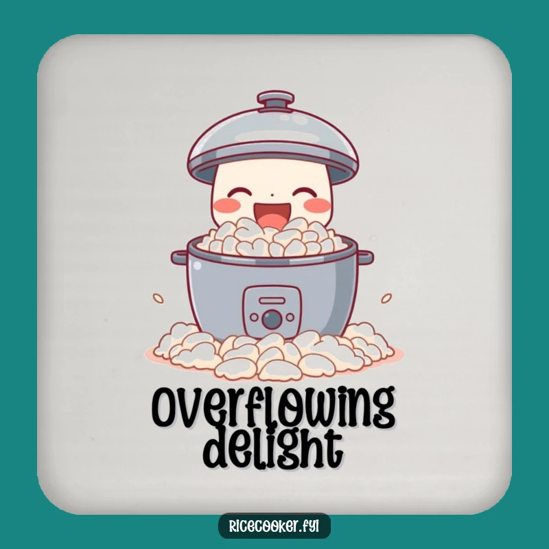 Funny Joyful Rice Cooker Coaster - Fluffy Drink Base, Humorous Table Gift