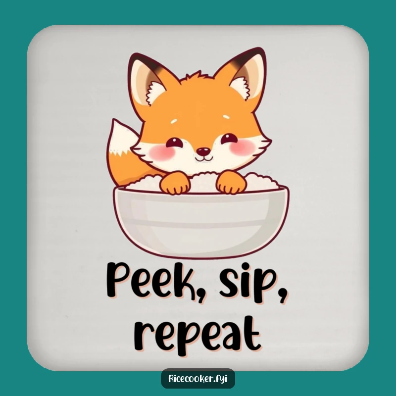 Funny Fox Rice Lid Coaster: Protect Surfaces with Mystery