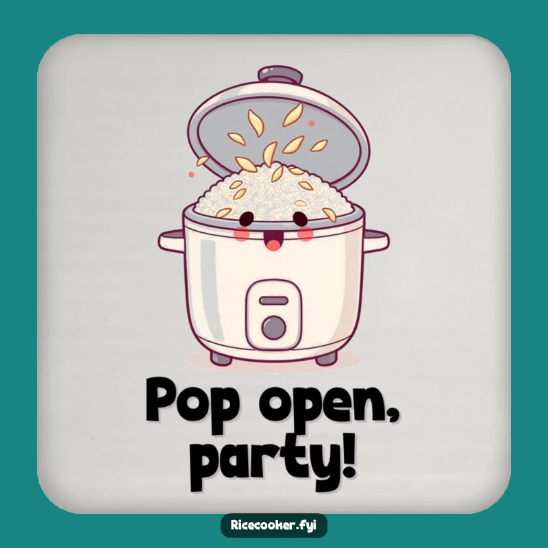 Funny Surprised Rice Cooker Drink Coaster: Protect Surfaces with Kitchen Fun