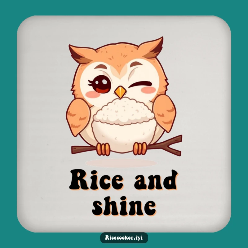Funny Winking Owl Rice Ball Coaster: Protect Surfaces with Humor!