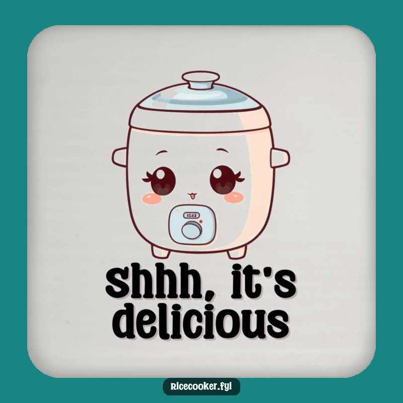 Funny Winking Rice Cooker Coaster, Playful Wide-Eyed Drink Mat, Humorous Home Accent
