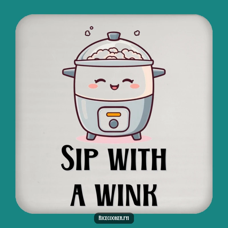 Funny Winking Rice Cooker Coaster - Steamy Drink Protector, Humorous Table Gift