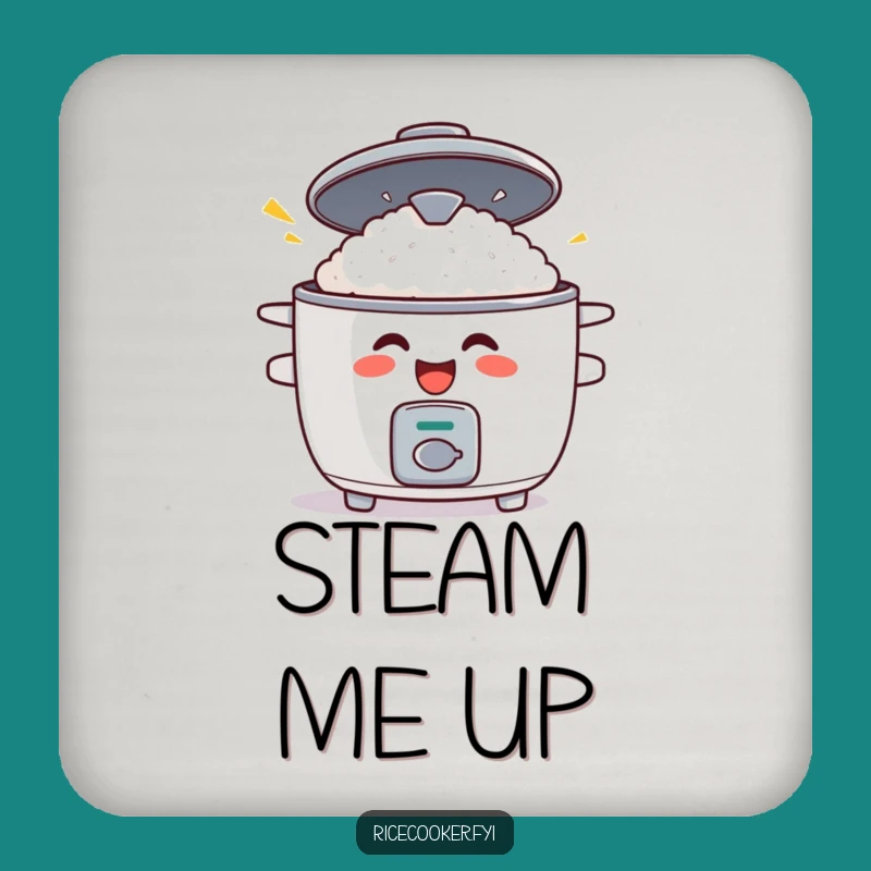 Funny Rice Cooker Surprise Coaster: Protect Tables with Humor