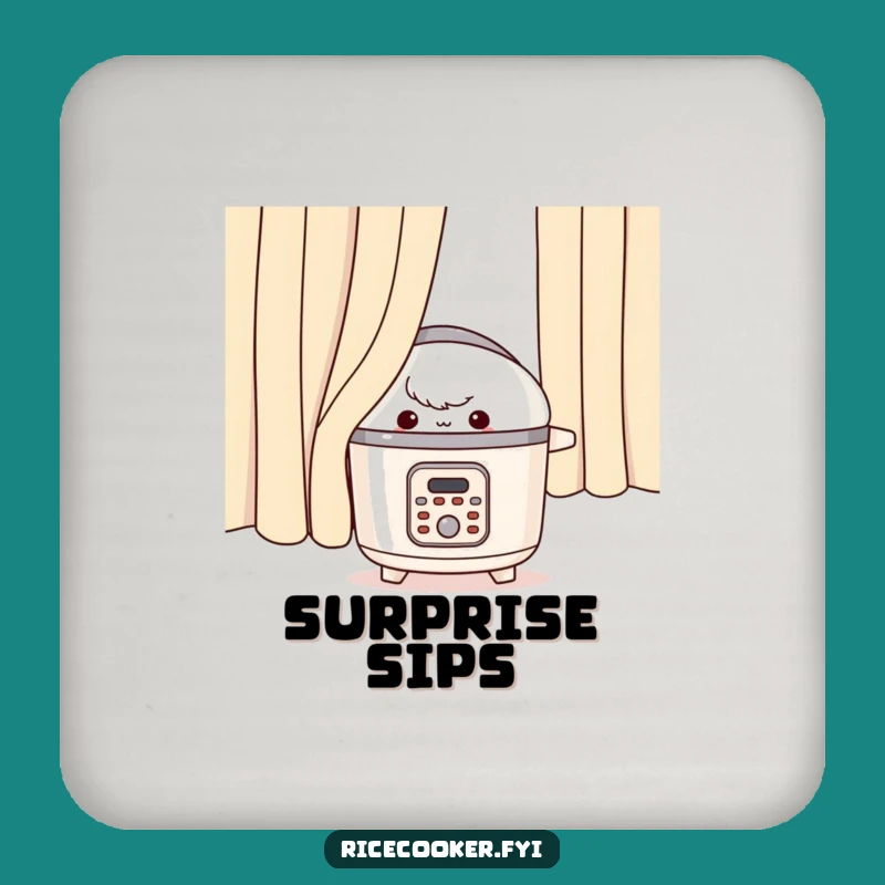 Funny Mischievous Rice Cooker Drink Coaster: Protect Surfaces with Playfulness Gift