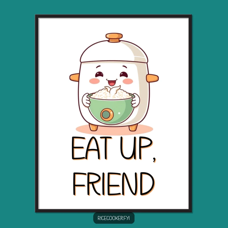 Funny Happy Rice Cooker Poster: Wall Art of Welcome!