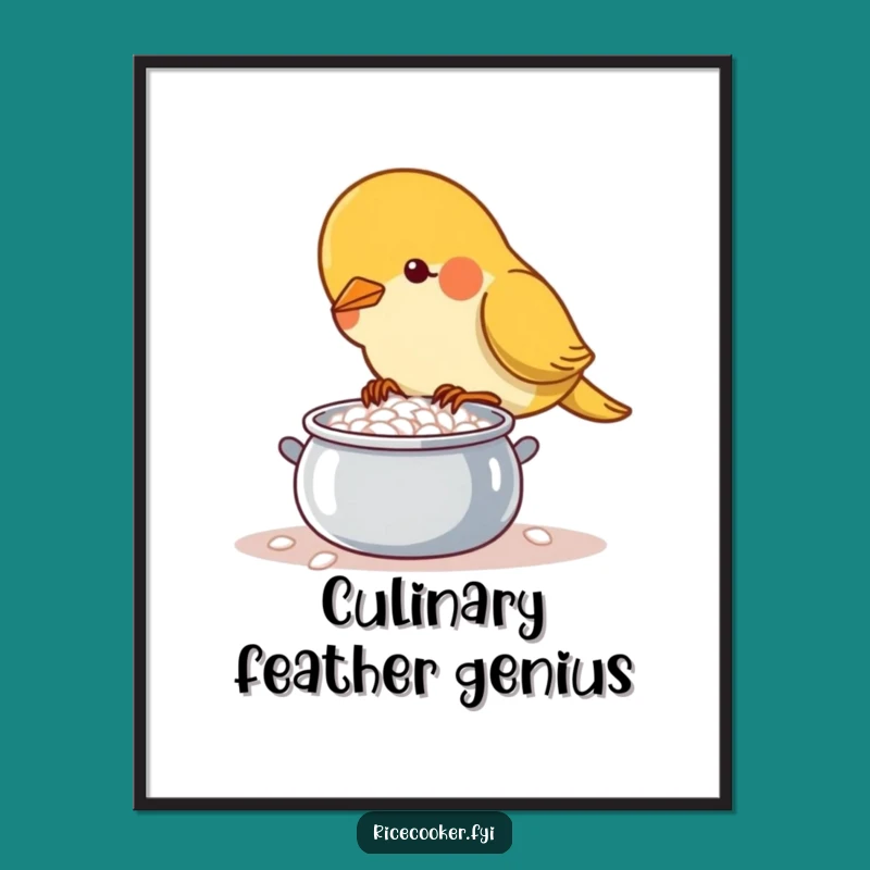 Funny Bird Chef Poster: Culinary Dedication Art, Perfect Funny Gift