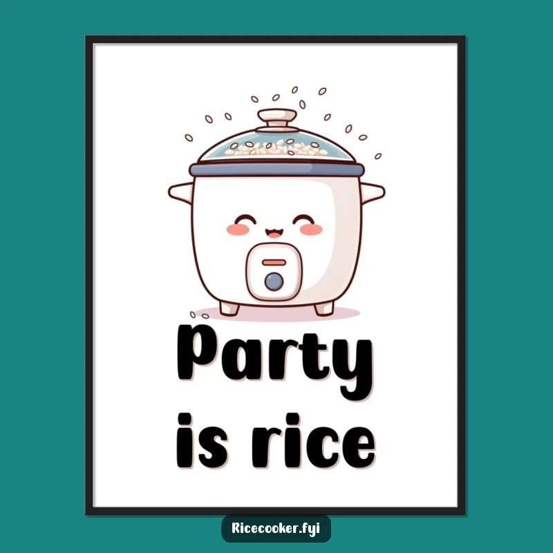 Funny Giggling Rice Cooker Poster: Wall Art of Rice Joy!
