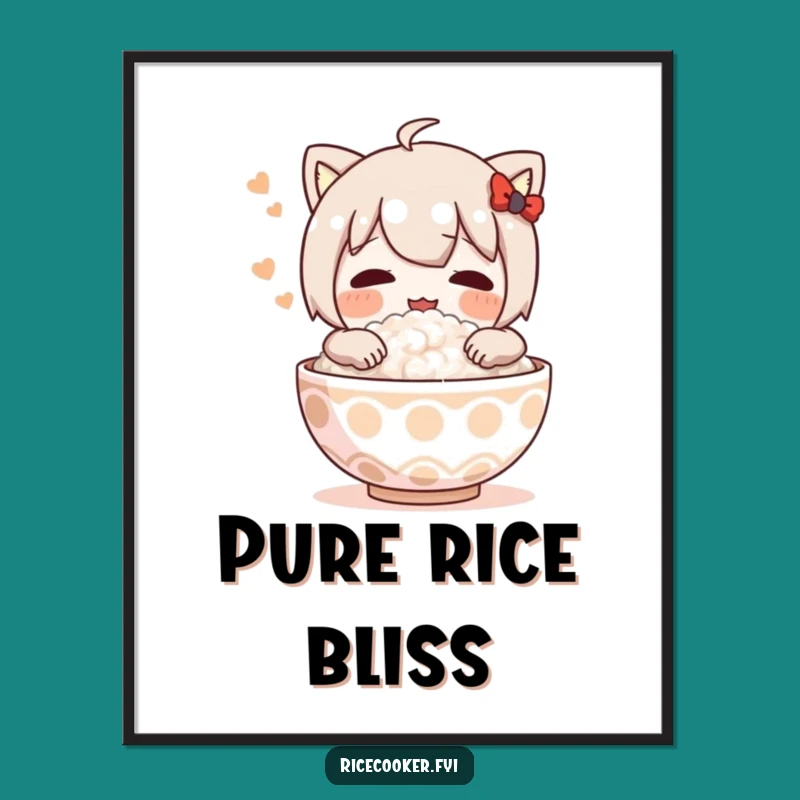 Funny Rice Embrace Poster: Adorn Your Walls with This Hilarious Culinary Comfort Art Gift