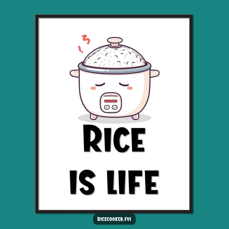 Funny Sleepy Rice Cooker Poster: Dreamy Wall Art for a Happy Home