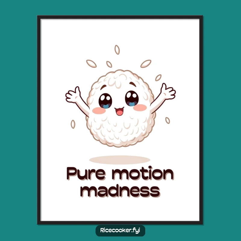 Funny Spinning Rice Grain Poster - Vibrant Anime Character Art Print, Gift