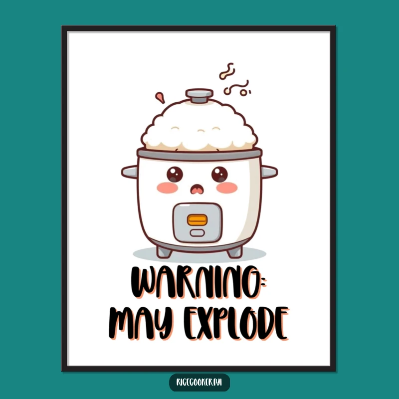 Funny Surprised Rice Cooker Poster: Hilarious Smoky Kitchen Art Gift