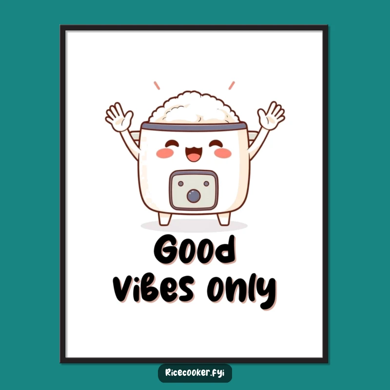 Funny Cheering Rice Cooker Poster: Festive Kitchen Decor for a Humorous Gift