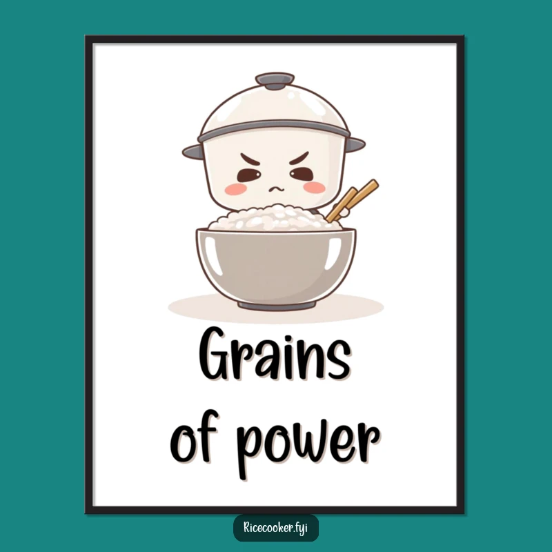 Funny Determined Rice Cooker Poster: Motivational Art for Your Space
