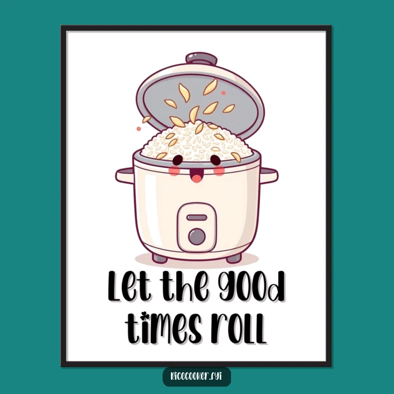 Funny Surprised Rice Cooker Poster: Decorate Your Space with Kitchen Whimsy