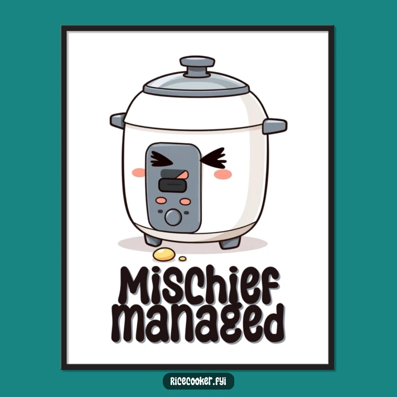 Funny Winking Rice Cooker Poster: Playful Decor for a Humorous Gift