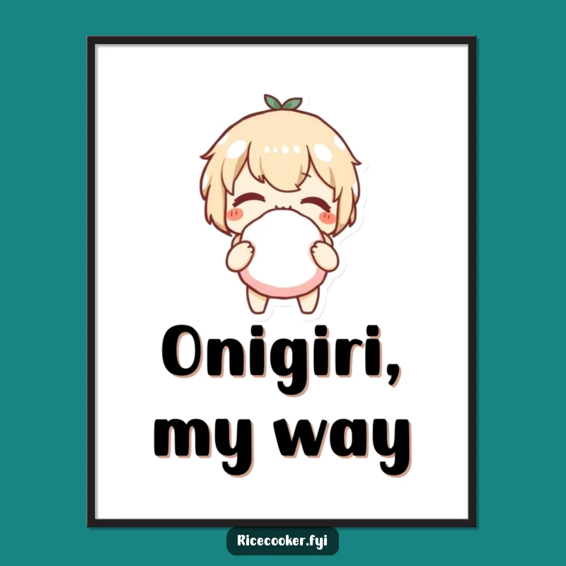 Funny Onigiri Wink Poster: Add Playful Charm to Your Walls with This Rice Ball Art Gift
