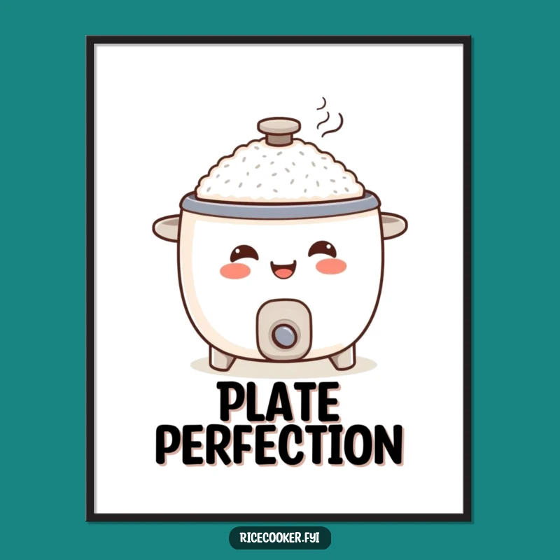 Funny Smiling Rice Cooker Poster: Wall Art for Foodie Kitchens Gift