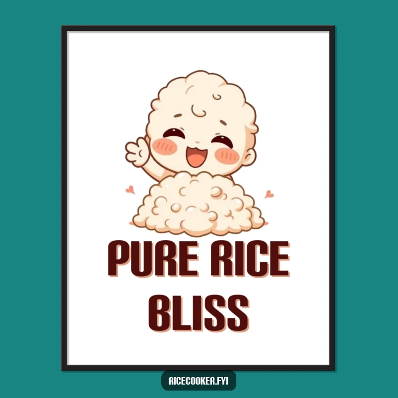 Funny Rice Lover Poster - Joyful Food Art, Perfect Wall Funny Gift!