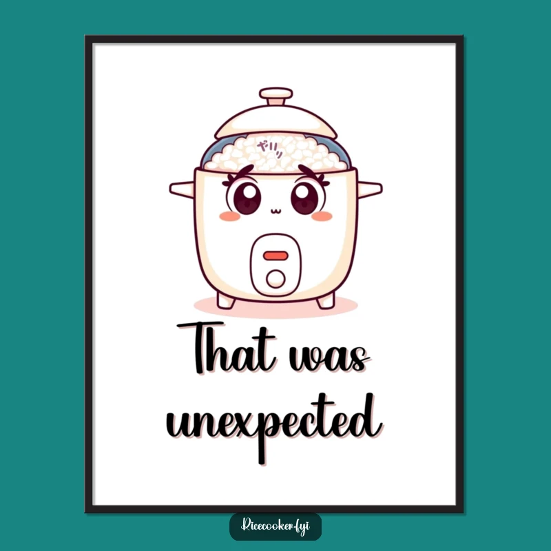Funny Surprised Rice Cooker Poster, Shocking Wall Art, Perfect Funny Gift
