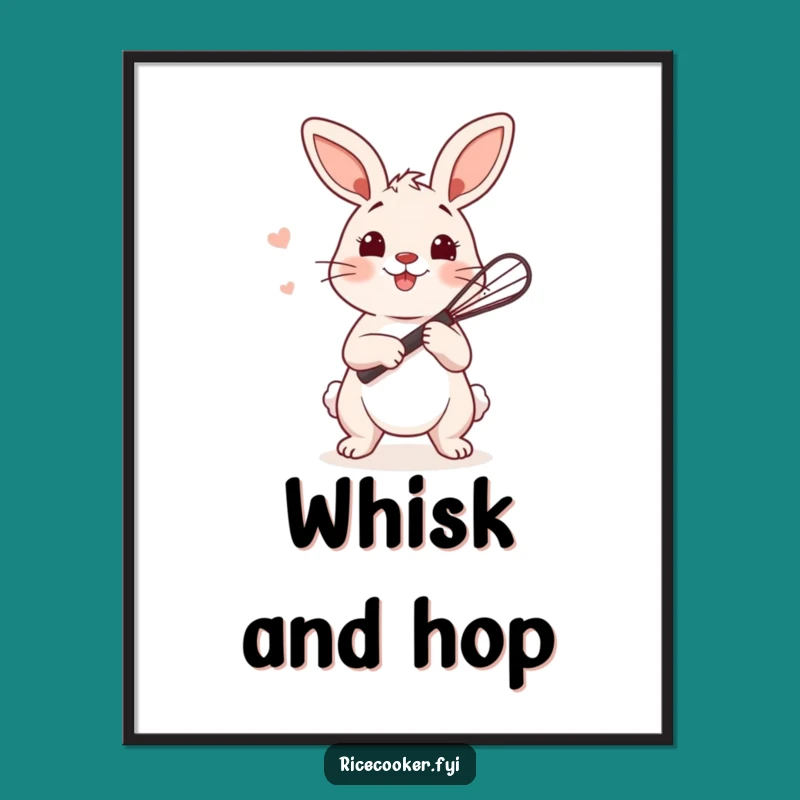 Funny Bunny Whisk Poster: Whimsical Wall Art for Your Kitchen