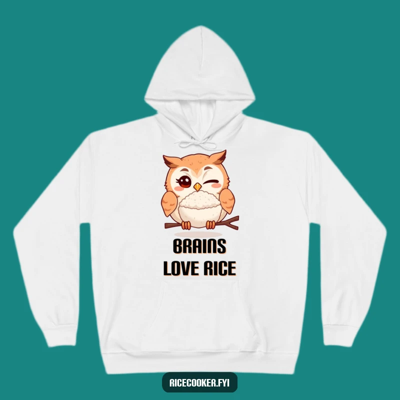Cozy Funny Winking Owl Rice Ball Hoodie: Warmth and Humor Guaranteed!