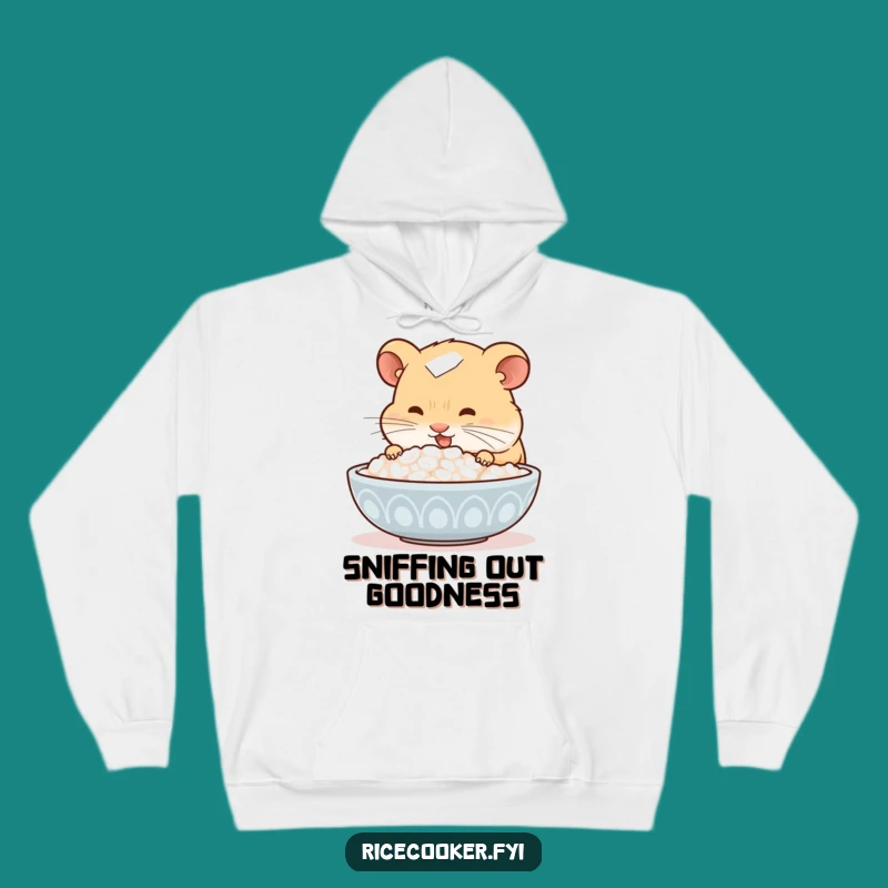 Cozy Funny Hamster Rice Bowl Hoodie: Warm Up with Delicious Vibes!
