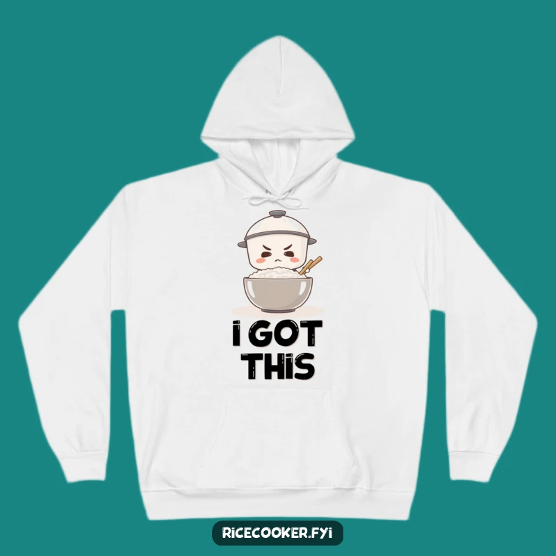 Cozy Funny Hoodie: Determined Rice Cooker, Ready for Anything Gift