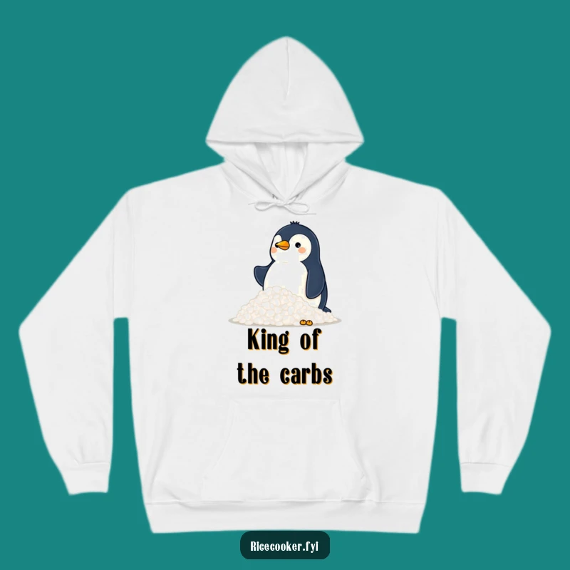 Cozy Funny Penguin Rice Mountain Hoodie: Stay Warm, Stay Hungry!
