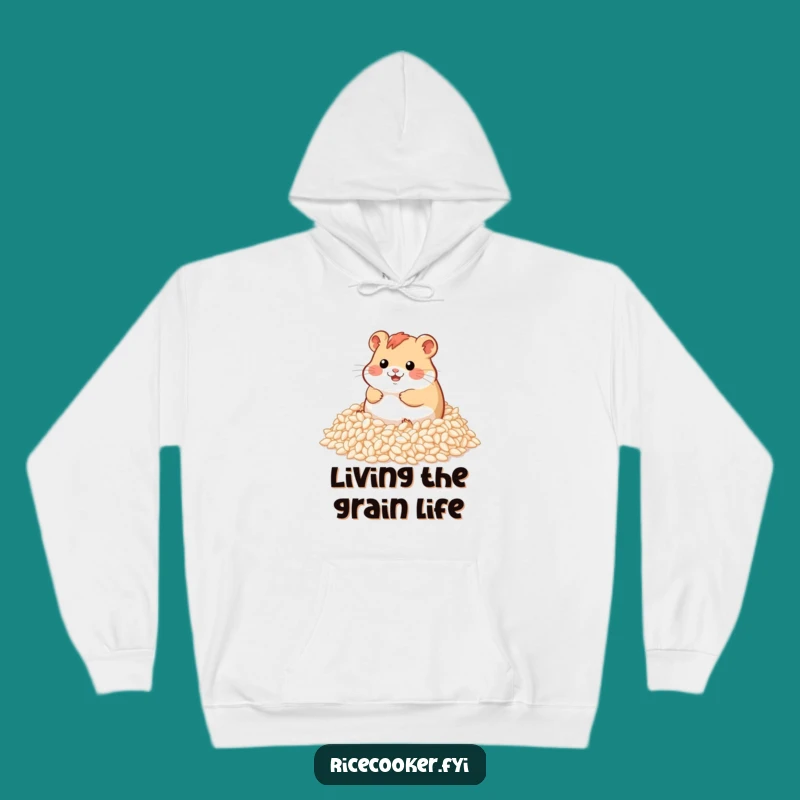 Cozy Funny Hamster Rice Hoodie: Warmth and Laughter, a Perfect Funny Gift