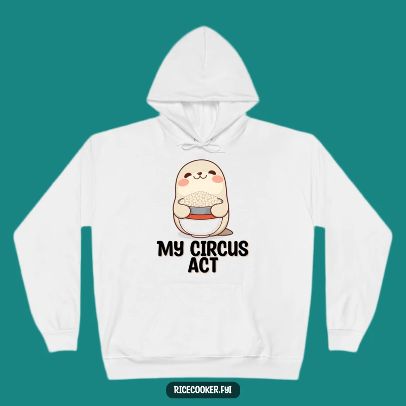 Cozy Funny Seal Rice Balance Hoodie: Stay Comfy and Amused!