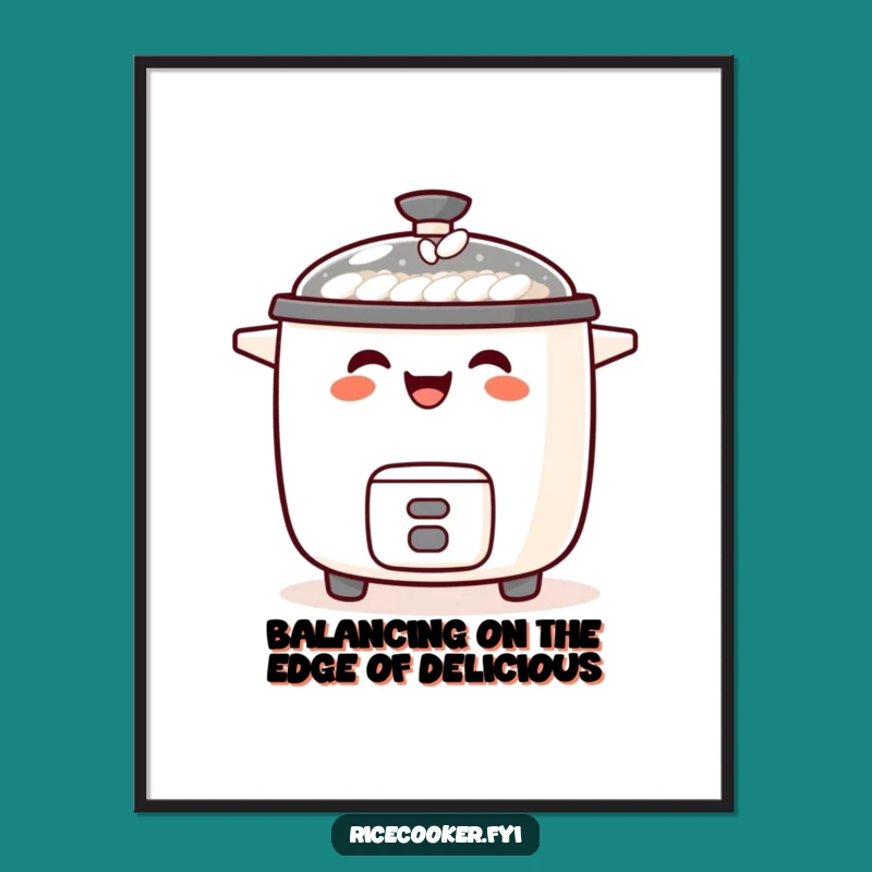 Comical Free Printable Wall Art: Laughing Rice Cooker - Quirky Downloadable Decor for a Cheerful Home