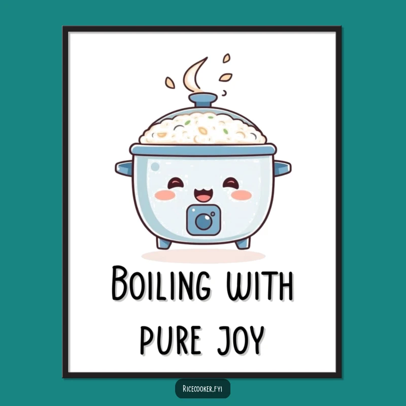Funny Free Printable Rice Cooker Wall Art: Bouncing Steam Downloadable Decor