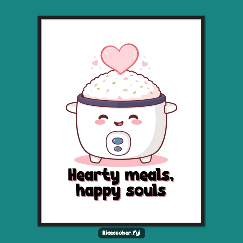 Free Printable Rice Cooker Wall Art: Heart Steam Downloadable Decor